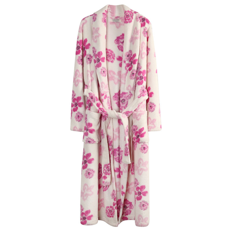 Red Barrel Studio®, robe de chambre pour femme, peluche douce, chaude, élégante, confortable, col châle, chaise longue, robe de chambre, robe de chambre pour femme, fleur RH1590