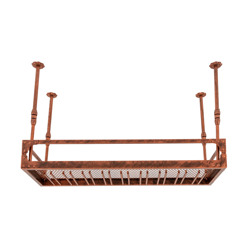 Floor Wine Bottle & Glass Rack, Bronze