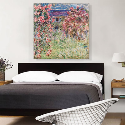 La maison parmi les roses par Claude Monet, reproduction d'art sur toile tendue
