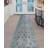 Custom Size Printed Blue Floral Design Cotton Pile Hallway Runner Rugs by Feet-1152456038