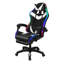 Fauteuil de jeu, fauteuil d'ordinateur avec lumières à DEL RVB, fauteuil ergonomique à haut dossier pour adultes avec repose-pieds et accoudoirs avec support lombaire (avec haut-parleurs Bluetooth)