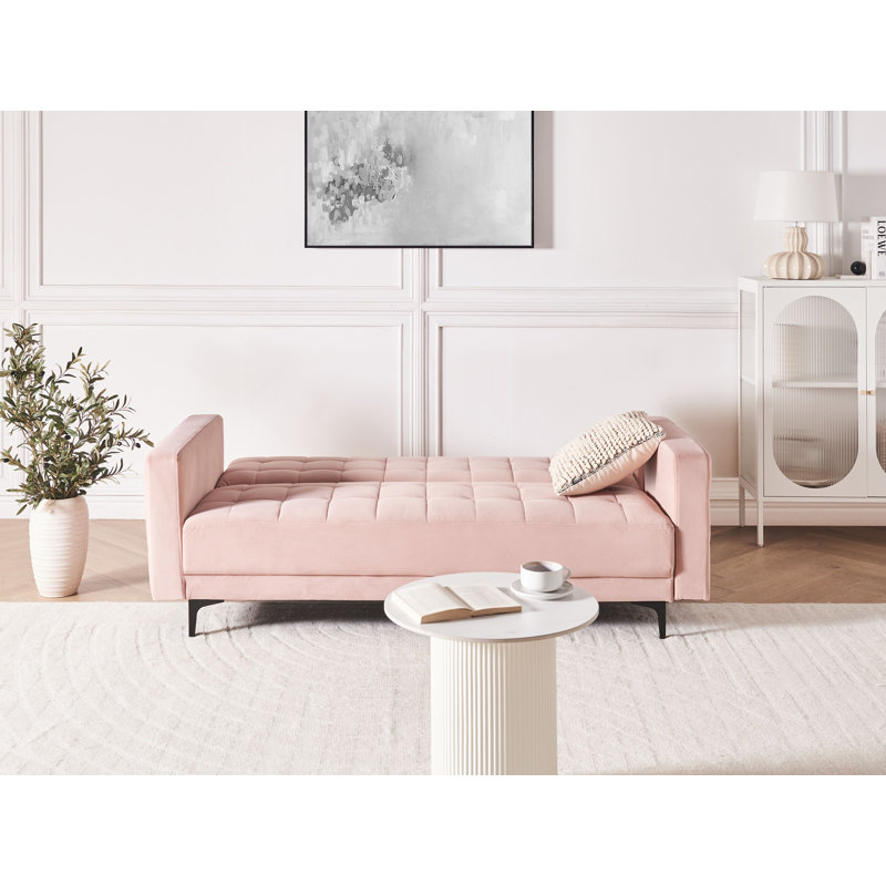 Chmura 3 Seater Velvet Sofa Bed, Pink