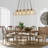 Merdasa 5 - Light 39.4'' Kitchen Island Industrial Style Wrought Iron Chandelier Modern Linear Vintage Pendant Living Room Dining Room Ceiling Lamp Pendant Lighting