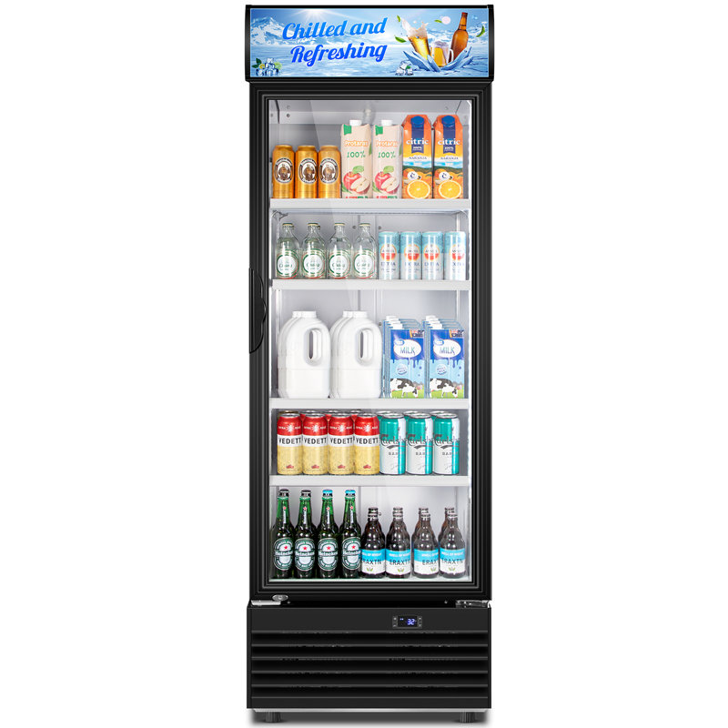 11.15 Cu Ft Commercial Refrigerator With Glass Door Display Beverage Fridge