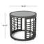 Table d'appoint exquise grise, P 18,11 po x l 16,28 po, table d'une hauteur de 11,66 lb, profondeur, largeur, lb, porte-gobelet-749093092