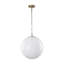 Luminaire suspendu en verre opale 1 lumière Contemporary Glam