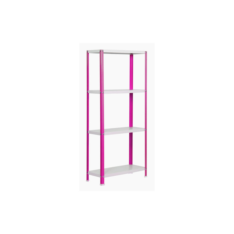 Vanderhoof 100cm W Steel Height -Adjustable Shelving Unit, 160cm H x 100cm W x 30cm D, Pink