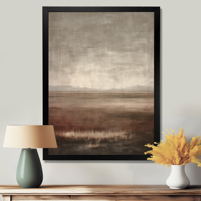 «Vintage Minimalisme Coastal Sunset Landscape - Sunset Wall Art, Brown Landscape, reproduction sur toile»