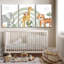 3 pièces encadrées animaux safari toile murale éléphant tigre girafe affiches impressions bohémien arc-en-ciel éléments peintures photos décoration murale pour chambre de bébé chambre à coucher décorations