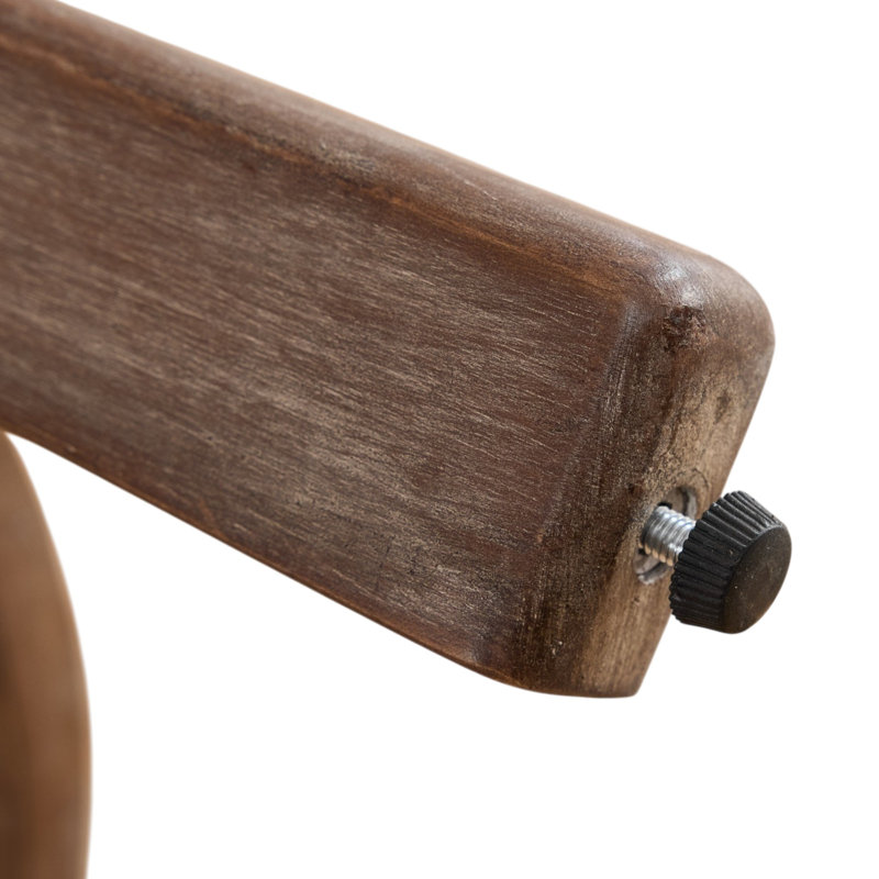Tabourets pivotants avec repose-pieds en bois massif et lin de 26 po Cicero, Beige, 2