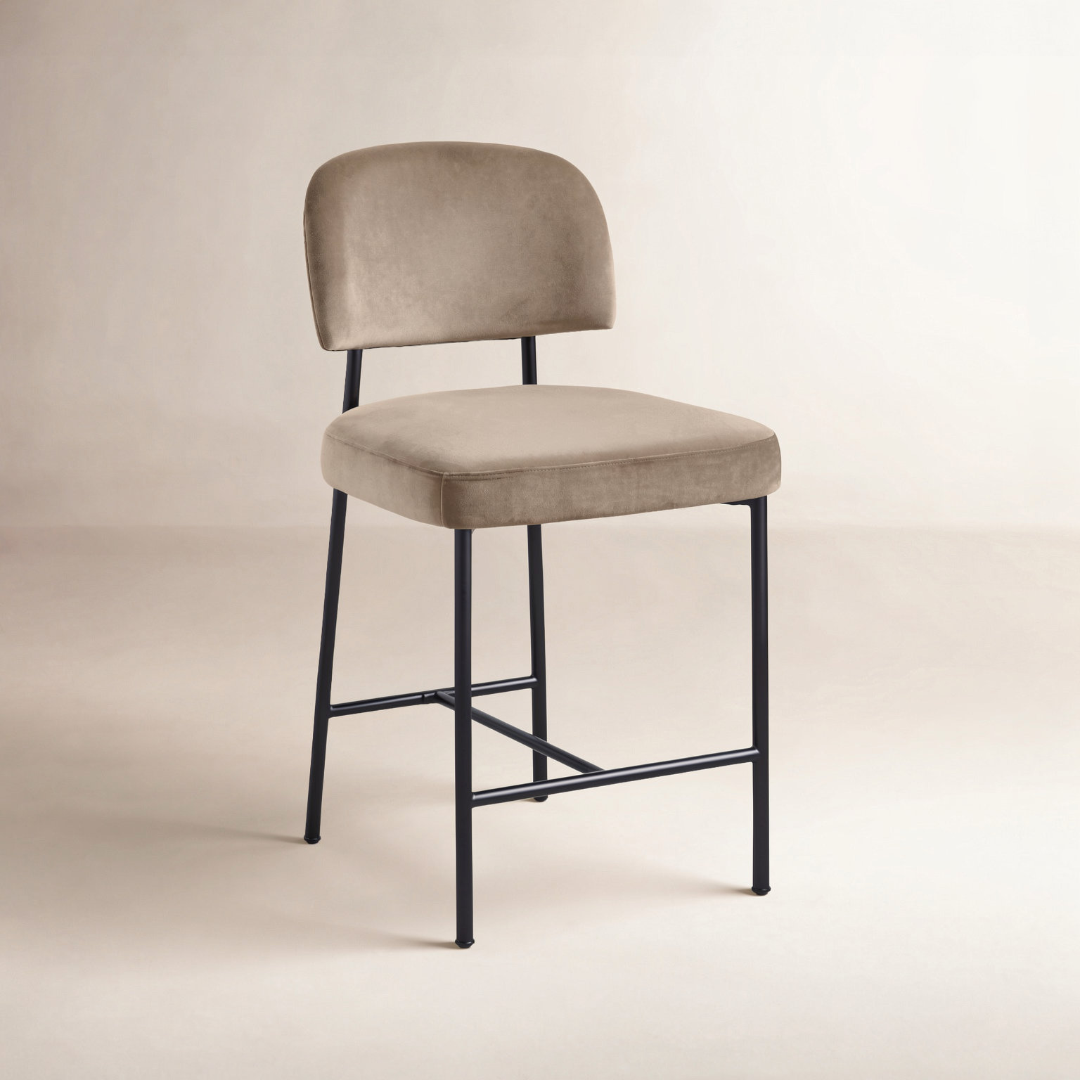 27" Bar Stool, Taupe Performance Fabric