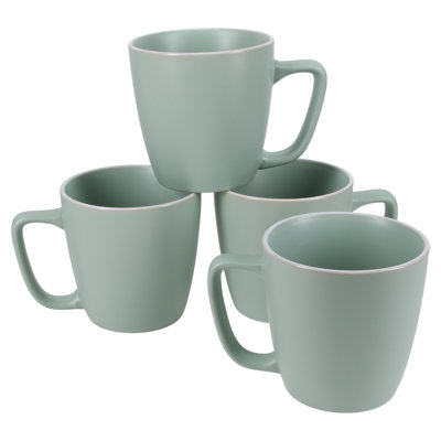 Set of 4, Tempo Mugs, 15 oz., Sage