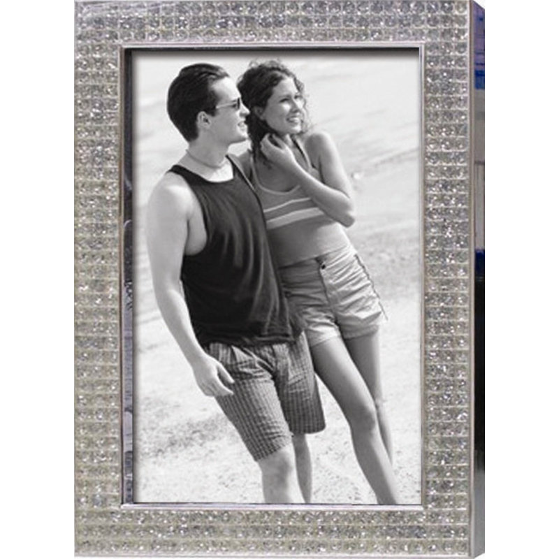Chrome Metal Embossed Picture Frame, 4" x 6"