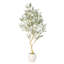 Arbre artificiel de 8,2 pi en pot blanc - Faux arbre pour le salon