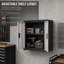 Armoire de rangement mobile pour outils, 2 tiroirs + porte verrouillable, acier laminé à froid, roulettes verrouillables