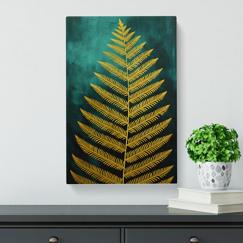 Fern Leaf Modern No.2 - Wrapped Canvas