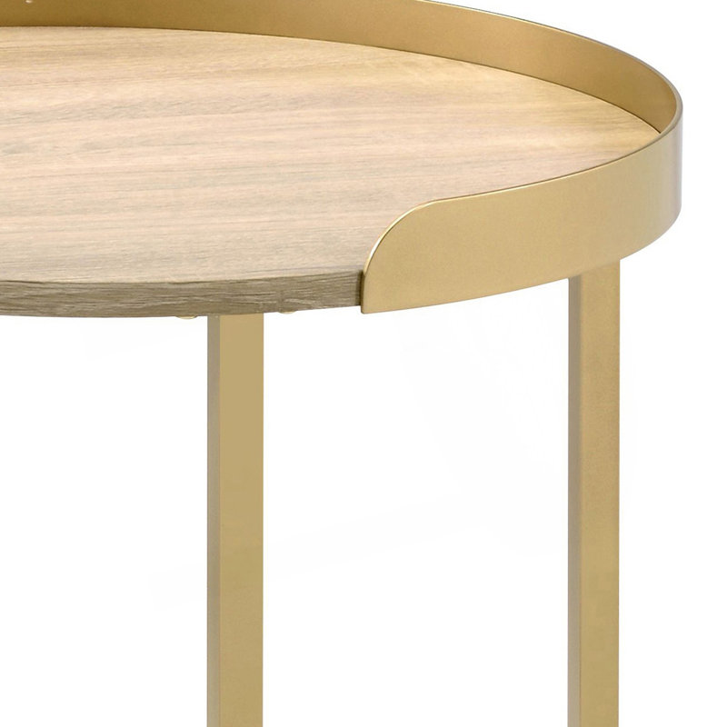 End Table With Round Tray-Style Tabletop
