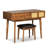 Classic Brown Wood Dressing Vanity With Stool, Flip-Top Mirror And Three Drawers For Organized Makeup Solid Table Daily-411086016
