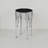 Capri 24.75" Round Glass Top Side End Table, Silver Accent Table with Melting Drip Design Base-1060498884