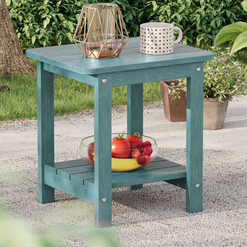 Outdoor Side Table HIPS Table for Patio, Garden, Lawn, Lake Blue