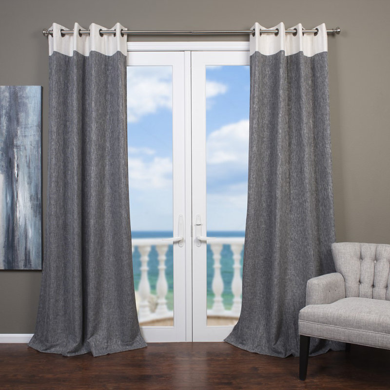 Harmon Semi Sheer Curtain Single Panel, Slate