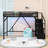 Metal Loft Bed with LED Lights, USB Ports, Shelves and Wardrobe-917575424-917575428