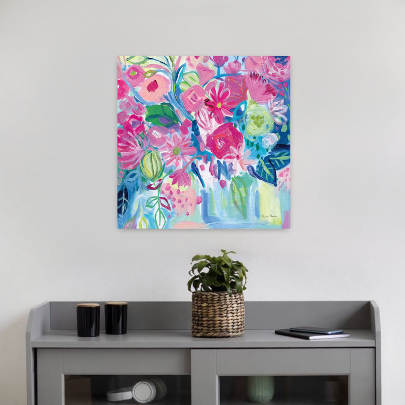 Art contemporain avec rafales printanières I, H 18 po x l 18 po
