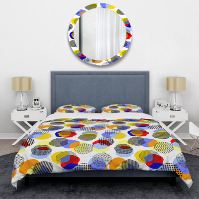 Ensemble de housse de couette en microfibre rouge / vert / bleu 2 pièces