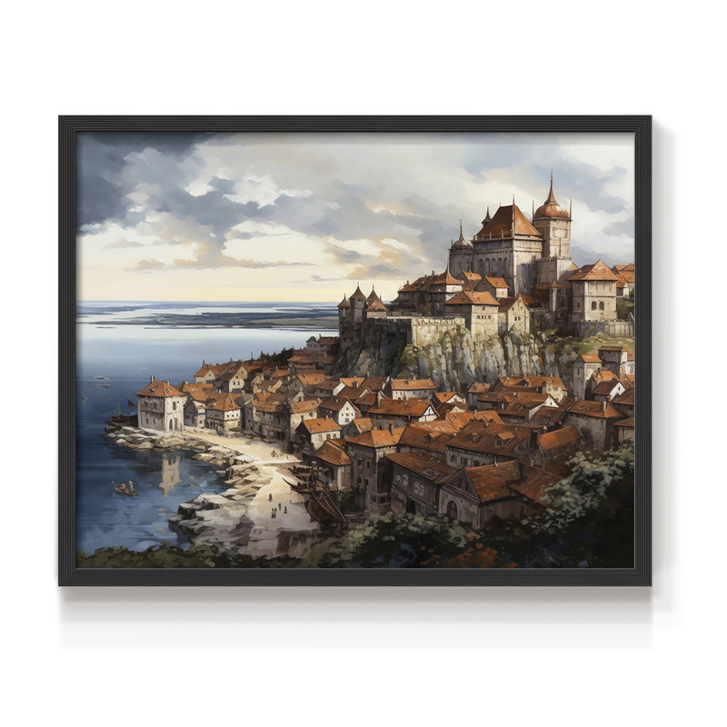 Paysage - Lxxxviii - Reproduction encadrée - Restickable, H 22 po x l 28 po, Noir