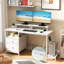 Bureau d'ordinateur 47 po avec 2 supports pour écran, table de travail pour bureau, brun rustique-531214018-535435336