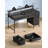 Linze Computer Desk w/ Monitor Shelf, RGB LED Lights, USB Ports & Drawers-1596587759-1596587758