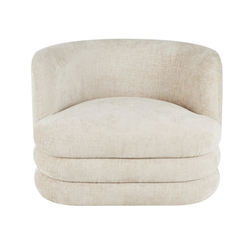 Fauteuil d'appoint pivotant arqué en polyester beige