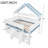 Full Size Loft Bed with Canopy Roof and Storage Cabinet – Multi-Functional Wood Loft, White and Blue-1238512264