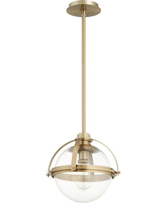 Doucet 1 - Light Sphere Pendant, Aged Brass, 15.5" H x 14.75" W x 5" D