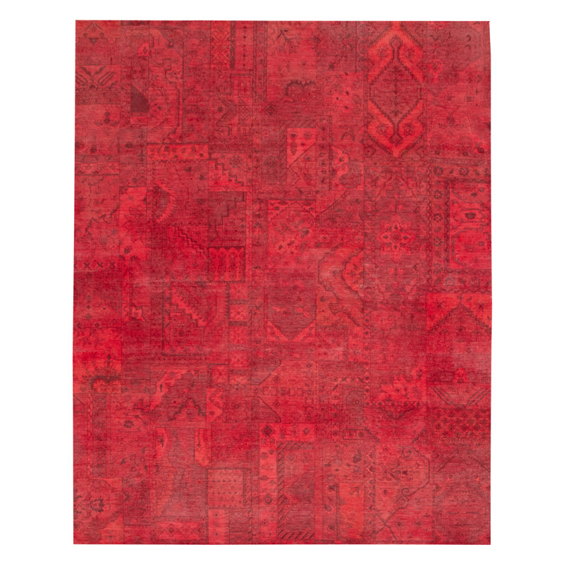 One-of-a-Kind 8' X 10' New Age Wool Area Rug in Dark Red