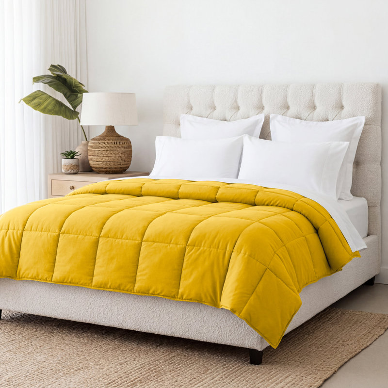 All-Season Reversible Down Alternative 100% Microfiber Comforter, Twin/Twin XL Comforter, Yellow