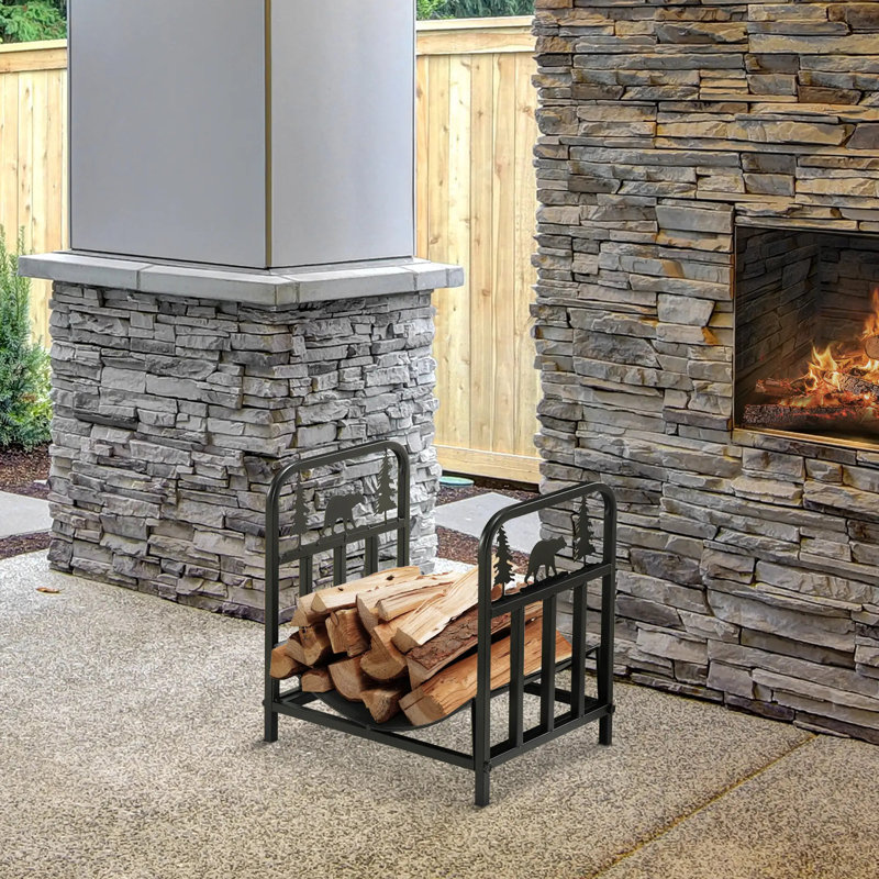 42cm W Metal Log Rack