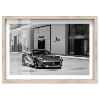 Décoration murale pour chambre à coucher High Fashion Park I Shadowbox Print par Notoriart, cadre blond, 31 x 21