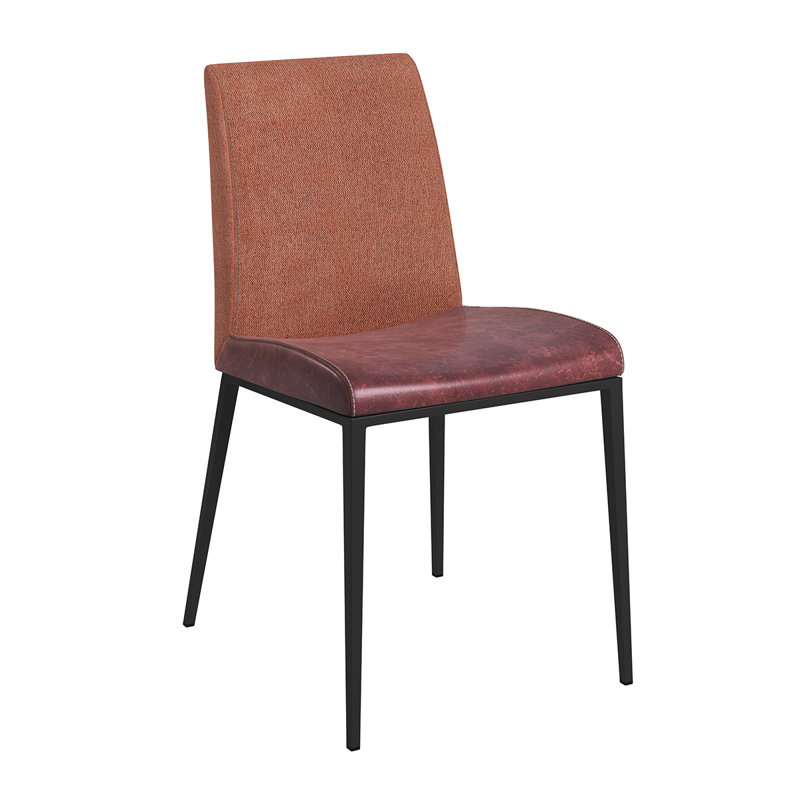 Chaise d'appoint Shambrae, Simili cuir brun foncé