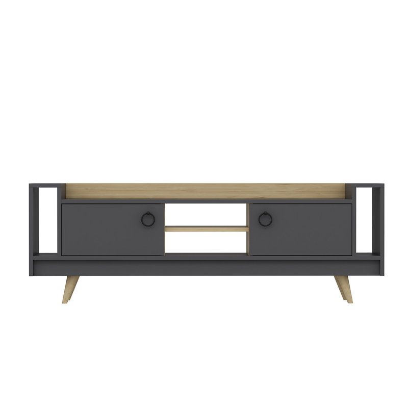 Ravine TV Stand for TVs up to 70", Anthracite/Oak