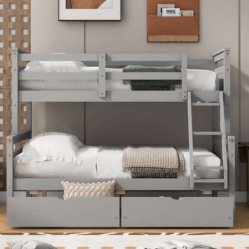 Haven Bunk Bed With Modern Style, Solid Wood And MDF, Full, White