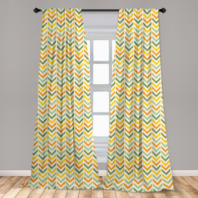 Chevron Semi-Sheer Rod Pocket Curtain Panels