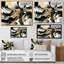 Golden Wave Reflections II - Art mural encadré abstrait-87362698-87362695
