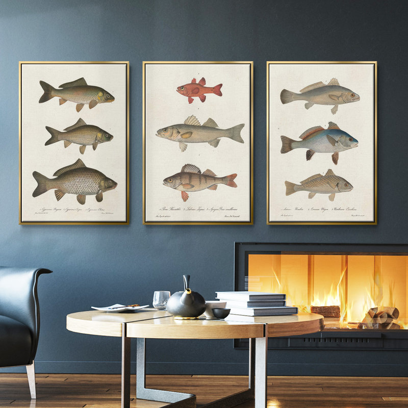" Prosperous Elements V9 " 3 - Pieces, Gold, 36" H x 72" W