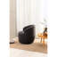 Gris foncé, tissu, fauteuil d'appoint, fonction pivotante, anneau en métal thermolaqué noir, intérieur en mousse