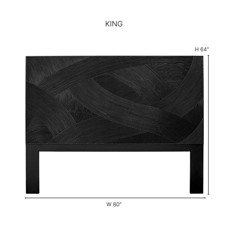 Swirl Rattan Headboard, King, Black
