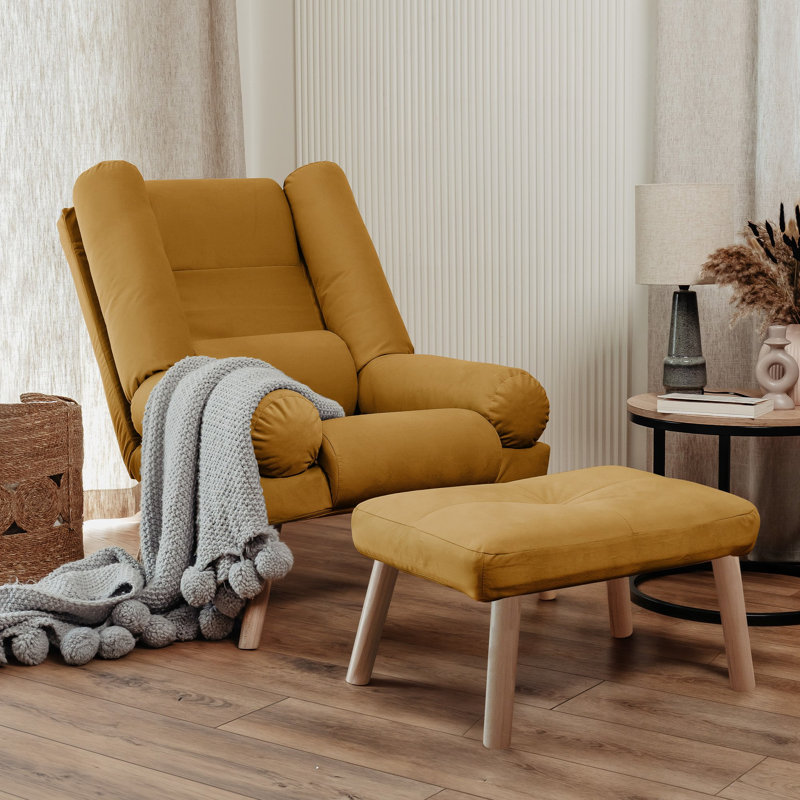 Upholstered Armchair, Yellow