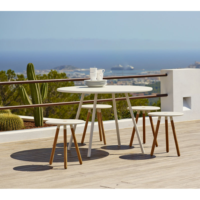 Area Outdoor Round Dining Table, White