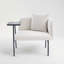 Chaise d'appoint rembourrée Minimalist avec table d'appoint intégrée et pieds en métal-1044670522