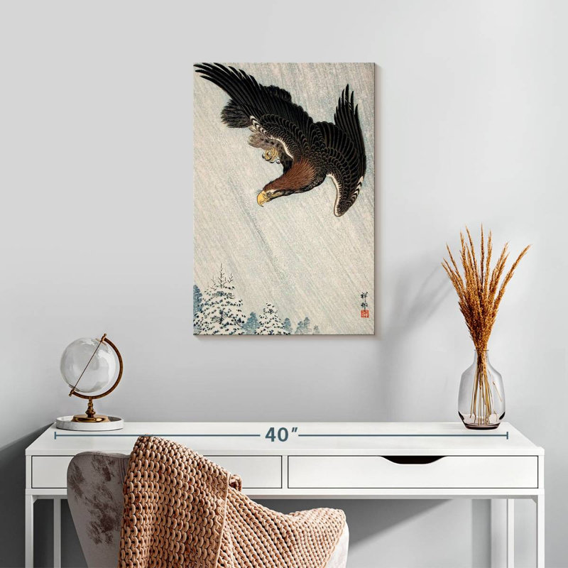 Brampt Eagle Flying In Snow, 24" H x 16" W